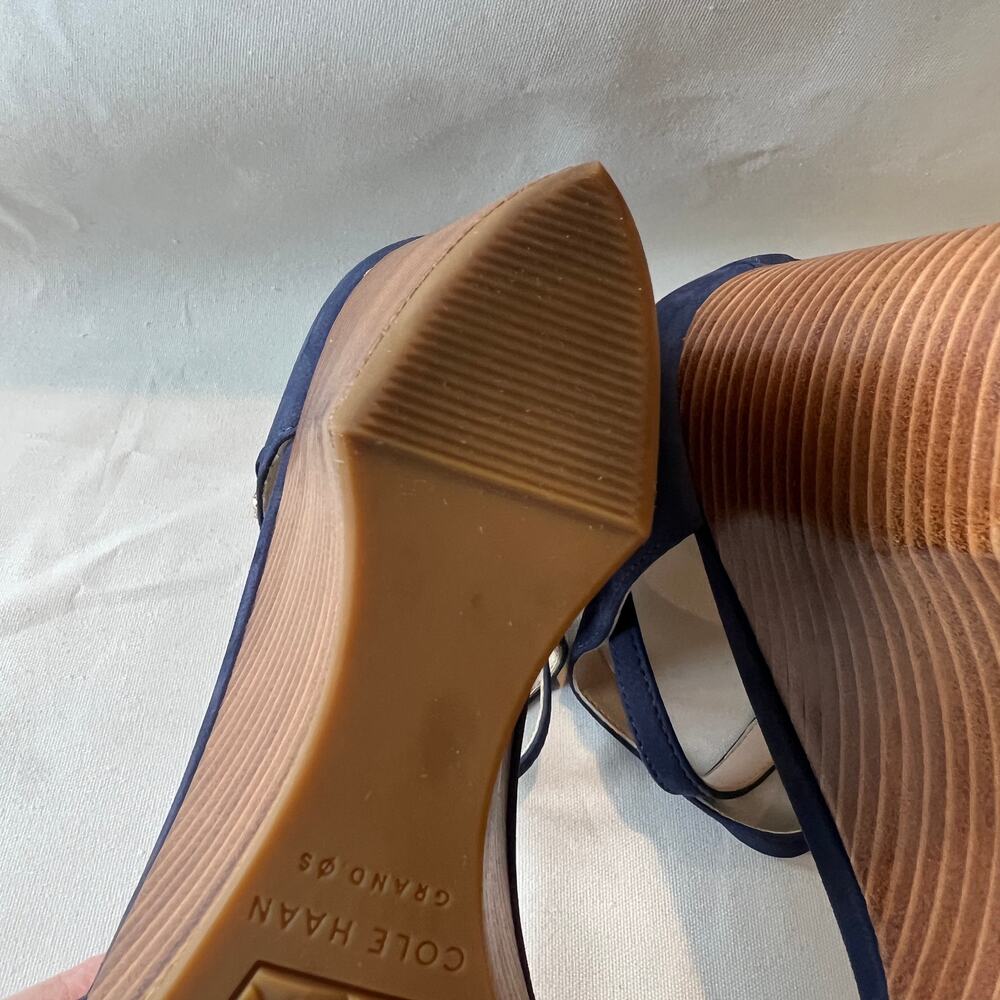 Cole Haan Sadie wedge sandal in marine blue nubuck - Women's size 9.5 - Picture 9 of 12